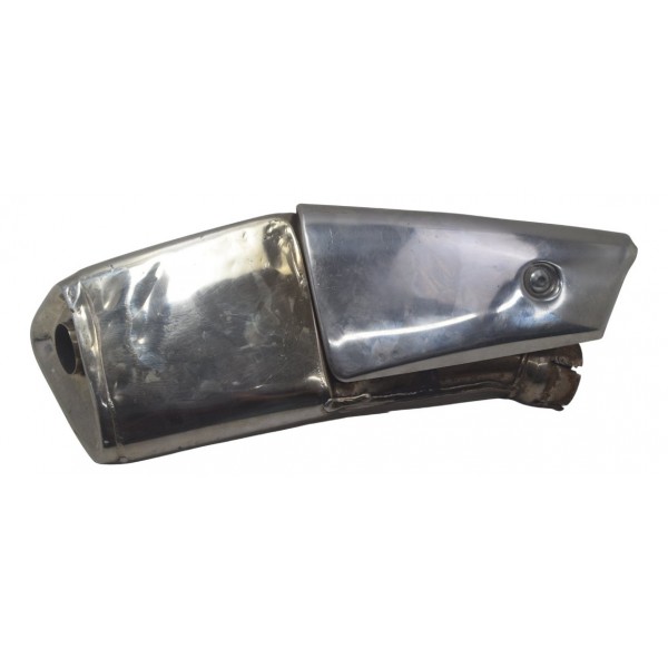 Ponteira Escape C/ Detalhes Honda Cb 600f Hornet 08-11 Orig Prateado