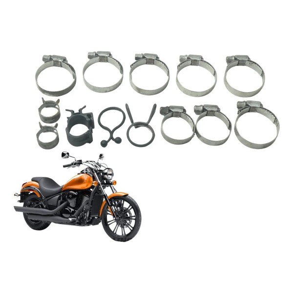 Kit Abraçadeira Diversas Kawasaki Vulcan Custom 900 09-15 Or