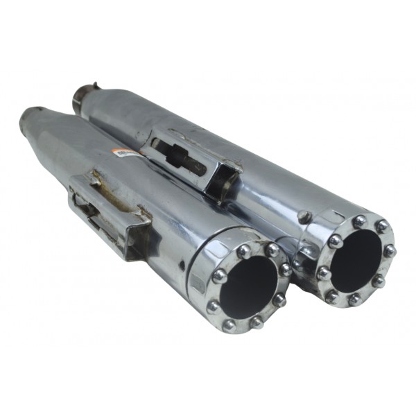 Ponteira C/ Avaria Harley Dyna Super Glide Fxdc 08-11 Prateado