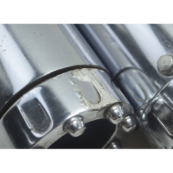 Ponteira C/ Avaria Harley Dyna Super Glide Fxdc 08-11 Prateado